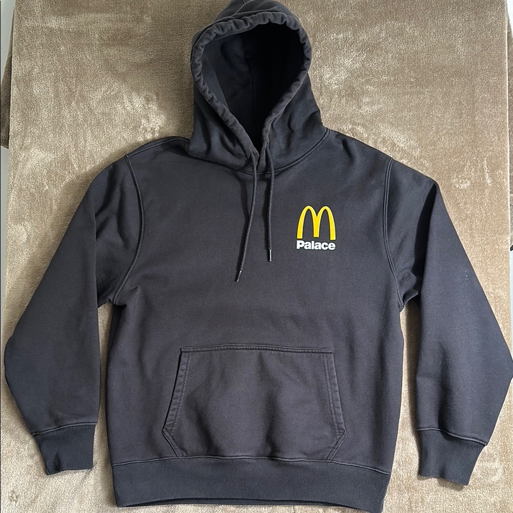 Palace Black Hoodie with Yellow McDonald’s Logo Large